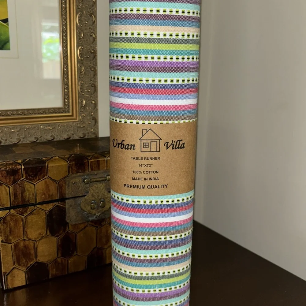 Table Runner 100% Cotton Multicolored NWT